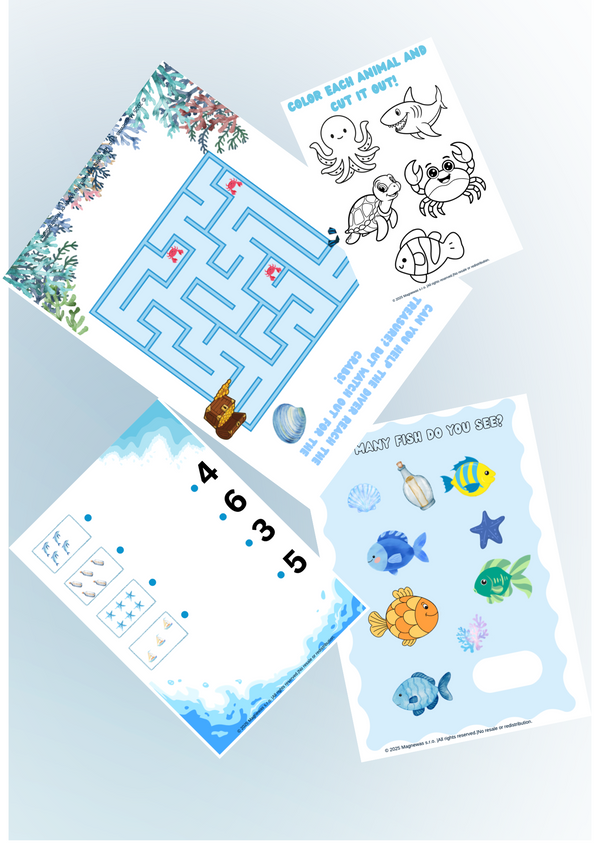 1st Grade 5-pcs Ocean theme math