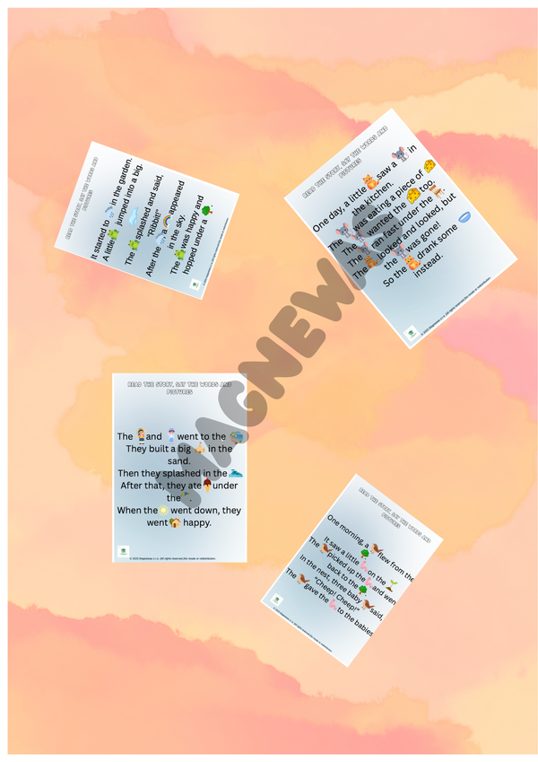 1st grade Rebus reading 5-pack